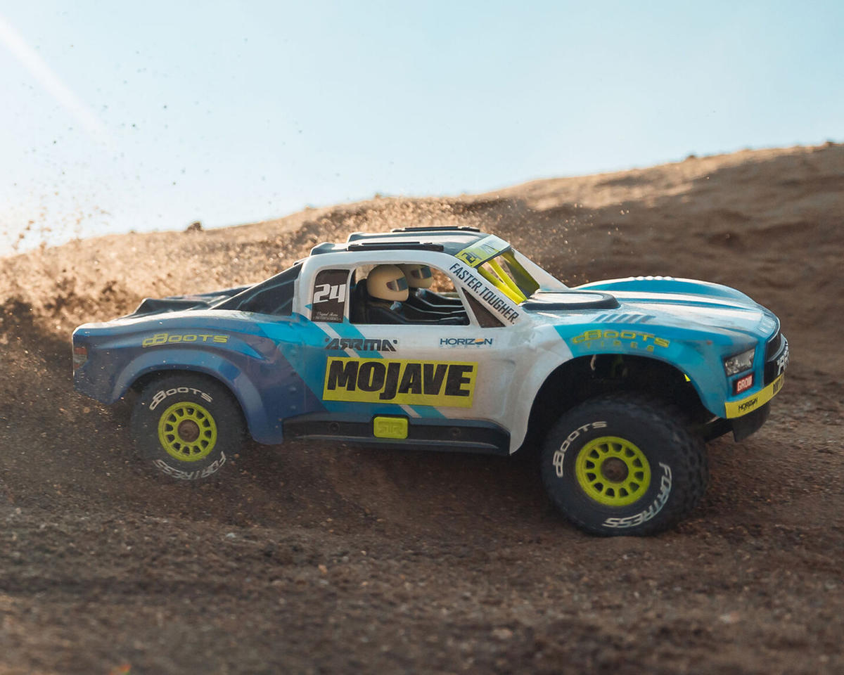 MOJAVE GROM MEGA 380 Brushed 4X4 Small Scale Desert Truck RTR with Battery & Charger, Blue/White